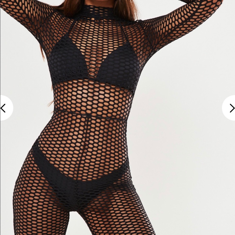 Biker short fishnet jumpsuit
